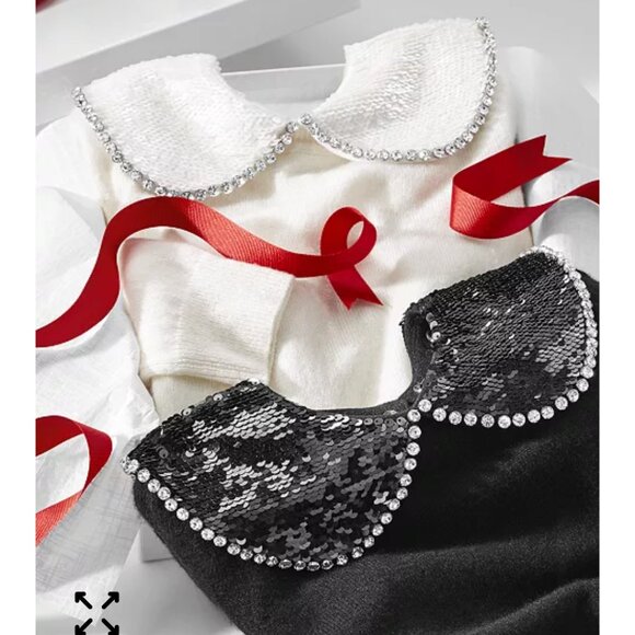 Charter Club Cashmere Detachable-Sequinned-Collar Sweater M - Picture 3 of 7